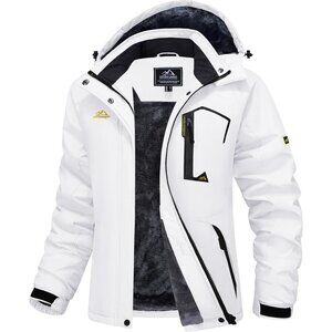 Women's White Como Ski Jacket Waterproof Jacket Windproof Winter Coats